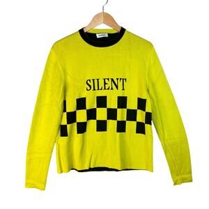 Tim Coppens Silent Motive Checkerboard Knit Sweater Yellow‎ Black